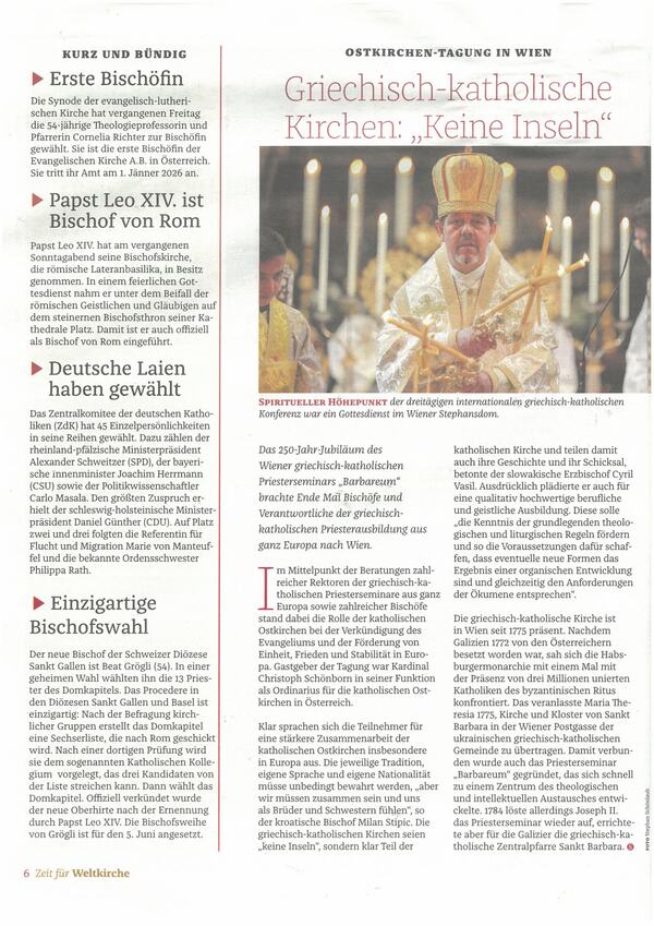 Griechisch-katholische Kirchen: 'Keine Inseln'