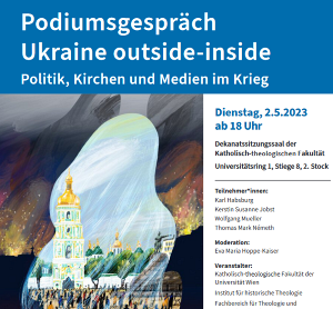 Plakat zum Podiumsgespräch Ukraine outside-inside