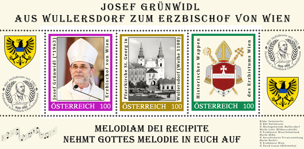 Sonderbriefmarke für Erzbischof Josef Grünwidl beim Marktfest in Wullersdorf / BSV Hollabrunn Sonderbriefmarke für Erzbischof Josef Grünwidl beim Marktfest in Wullersdorf