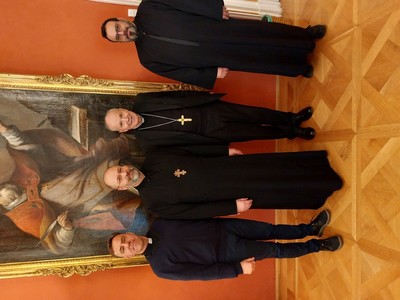v.l. Taras Chagala, GV Yuriy Kolasa, Kardinal Christoph Schönborn, Michel Harb